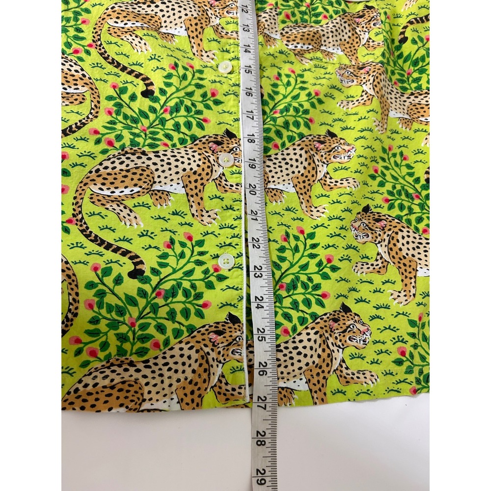 Printfresh Womens size M Organic Leopard Print Pajama Top Short Sleeve Cotton a1 - Picture 5 of 8